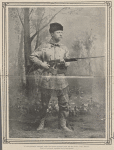 As the president appeared years ago while hunting with his old guide "Bill" Sewall. From an old photograph, copyrighted 1902 by James Suydam.