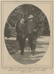 Leaving President McKinley's deathbed--colonel Roosevelt and Senator Hanna walking away from the Milburn House in Buffalo.