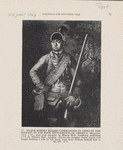 Major Robert Rogers commander in chief of the Indians in the back settlements of America. Mezzotint 12 3/4 x 9 1/4, plus wide margins, by Martin Will, Augsburg, published 1776 by Thomas Hart, London. Shows the doughty major nearly full length holding a rifle in left hand, with three Indians behind him at the left. $75.