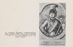 Robert Rogers, commander der Americaner. Engraving by Raspe c. 1780. 6 x 3 1/2 plus margins. Black and white. $10,000 ; Powder horn inscribed Robert Rodgers his horn Fort Wilm. Henry, June 2, 1756. Overall length 12 1/2". $750.00.