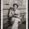 May Sarton holding kitten