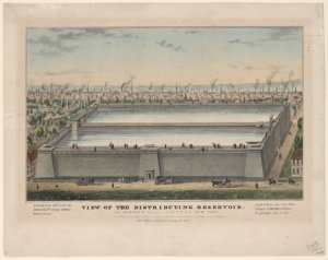 View of the Distributing Reservoir on Murray's Hill, City of New York
