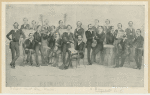 Group portrait of the Germania Musical Society [Carl Bergmann, Leader seated in front holding piece of music].