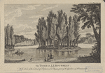 The tomb of J.J. Rousseau. With a view of the Island of Poplars cal'd Elizium, part of the gardens of d'Erminonville.
