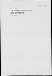 Robert Browning collection of papers