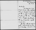 Pym, [Augusta Harding]. ALS to