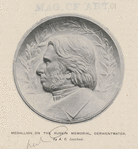 Medallion on the Ruskin Memorial, Derwentwater, By A.C. Lucchesi.