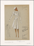 Fitted coat with nipped-in waist, seam pockets and button trim.