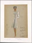 Fitted dressmaker's coat, with front panels of horizontal and vertical tucks running from neckline to hem