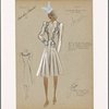 Coat with quilted bodice and pocket decoration.