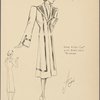 Black fitted coat with black satin trimming.