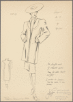 3/4 length coat of mauve wool.