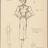 Fitted black coat with wool piping on reveres [i.e., revers].