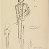 Cyclamen suit with black woolen lace.