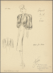 Bolero-style fur jacket with teardrop-shaped front and 3/4 length sleeve