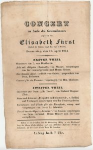 Programs of concerts including performances of works by Richard Wagner, 1832-1862.
