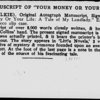 Your money or your life. Holograph n.d.