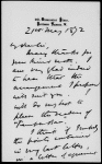 Bentley, George. ALS to 1872 May 21