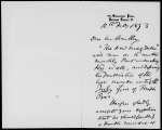 Bentley, [George]. ALS to 1873 Feb. 12