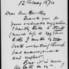 Bentley, [George]. ALS to 1874 May 12