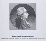 Louis-Claude de Saint-Martin. Dessin de M. Carlier d'après un portrait au physionotrace fait en 1801.