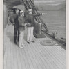 Sampson, Schley, and Hobson on the deck of the "New York" inspecting the Santiago entrance. From The century's Spanish War series