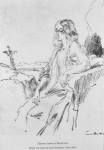 George Sand en Madeleine. Dessin à la plume de Louis Boulanger (1807-1867).