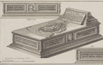[Montage of images of a tomb or monument that is inscribed]: Iacobus de. Sandrart.Et. Regina. Christina. Uxor. Cum. Suls. Hoc. Saxum. Sibi. Quoque. Solemne. Esse. Volunt.