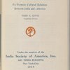 India center--to promote cultural relations between India and America