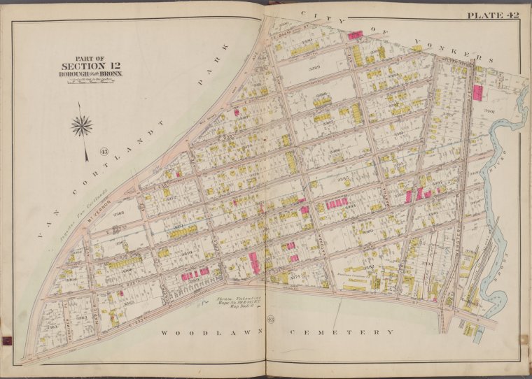 Plate 42 [Map bounded by City of Yonkers, Bronx River, E. 233rd St ...