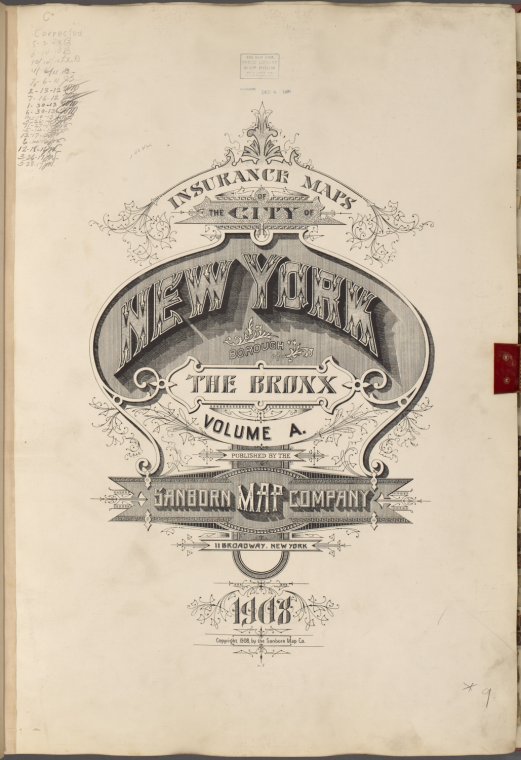 Insurance maps of the City of New York. Borough of the Bronx. Volume A ...