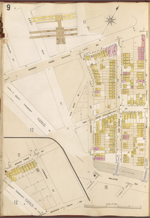 Bronx, V. A, Plate No. 9 [Map bounded by Morris Park Ave., Melville St