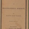 Poems on miscellaneous subjects