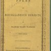 Poems on miscellaneous subjects