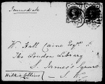 Bartley, Harriet Elizabeth. ALS to Sir Hall Caine. Written as secretary to Wilkie Collins 1889 July 1