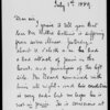 Bartley, Harriet Elizabeth. ALS to Sir Hall Caine. Written as secretary to Wilkie Collins 1889 July 1