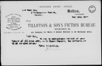 Tillotson & son ltd. 4 TLS, 1 LS, postcard and telegram to A. P. Watt & son. Relate to Sir Henry Rider Haggard and Wilkie Collins 1884 Nov. 27 - 1887 May 24