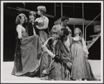 Standing (left to right): Caroline McWilliams, Munson Hicks, Jill Choder, and Armand Assante. Seated (left to right): Virginia Vestoff, Richard Bauer and D’Jamin Bartlett in Boccaccio, 1975 Sept.