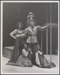Clockwise from left: Caroline McWilliams, Virginia Vestoff, Armand Assante, D'Jamin Bartlett, and Jill Choder in Boccaccio, 1975 Sept.