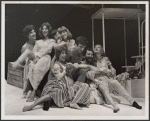 Michael Zaslow, Caroline McWilliams, Munson Hicks, Virginia Vestoff, Jill Choder, Armand Assante, Richard Bauer, and D'Jamin Bartlett in Boccaccio, 1975 Sept.