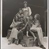 Clockwise from top: Jill Choder, D'Jamin Bartlett, Armand Assante, Virginia Vestoff, Caroline McWilliams, and Munson Hicks in Boccaccio, 1975 Sept.