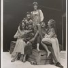 Clockwise from top: Jill Choder, D'Jamin Bartlett, Armand Assante, Virginia Vestoff, Caroline McWilliams, and Munson Hicks in Boccaccio, 1975 Sept.