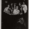 Barry Primus (sitting on floor) and clockwise from left: Steve Menken, Denise Delapenha, Mary Delson, Jessica Harper, George McGrath, Amy Taubin, Robert Schlee, and Jackie Paris in Doctor Selavy's Magic Theatre, 1972 Dec.