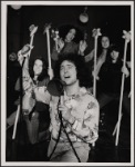 Clockwise from center: Steve Menken, Jessica Harper, Denise Delapenha, Mary Delson, and Amy Taubin in Doctor Selavy's Magic Theatre, 1972 Dec.