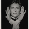 Jeremy Brett in publicity photo for the touring stage production of the 1977-80 revival of Dracula, sets by Edward Gorey