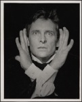 Jeremy Brett in the touring stage production of the 1977-80 revival of Dracula, sets by Edward Gorey