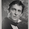 Jeremy Brett in publicity photo for the touring stage production of the 1977-80 revival of Dracula, sets by Edward Gorey