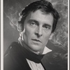 Jeremy Brett in publicity still from the touring production of the 1977-80 revival of Dracula, sets by Edward Gorey