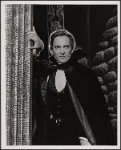 Jeremy Brett in the touring production of the 1977-80 revival of Dracula, sets by Edward Gorey