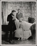 Jeremy Brett [foreground], Margaret Whitton [foreground] and Nick Stannard in the touring production of the 1977-80 revival of Dracula, sets by Edward Gorey